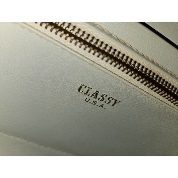 Vintage 1950s 1960's Black Patent Leather Framed Purse Short handle Classy U.S.A - Picture 12 of 13